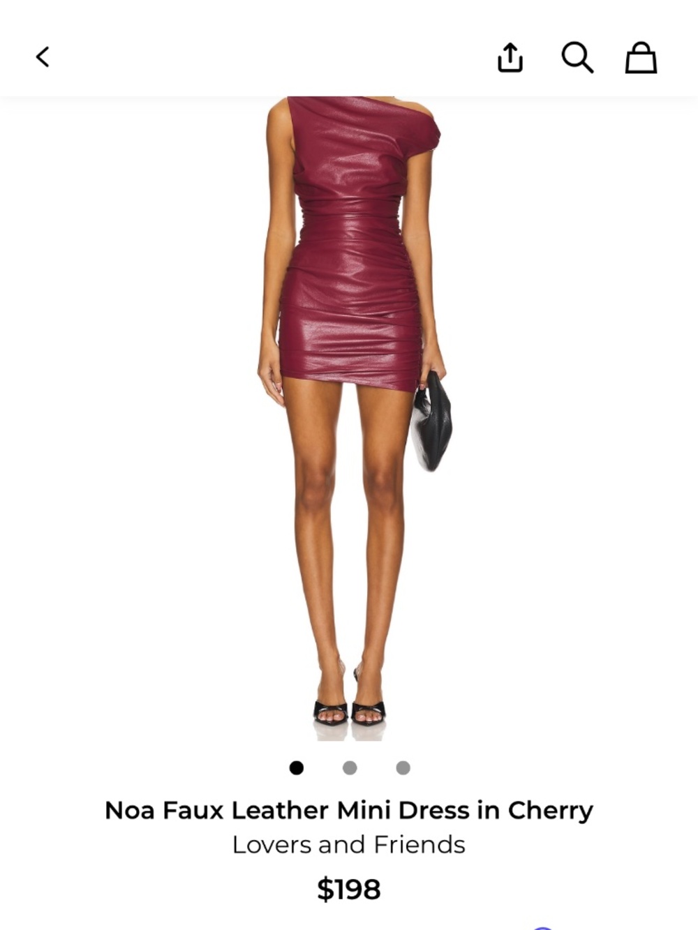Lovers and Friends Vegan Leather Dress in XS Cherry